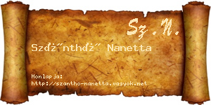 Szánthó Nanetta névjegykártya